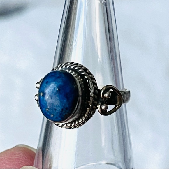 LAPIS LAZULI|Stamped 925|Sterling Silver Natural Gemstone Blue Lapis Lazuli Sz 7 - Picture 11 of 11